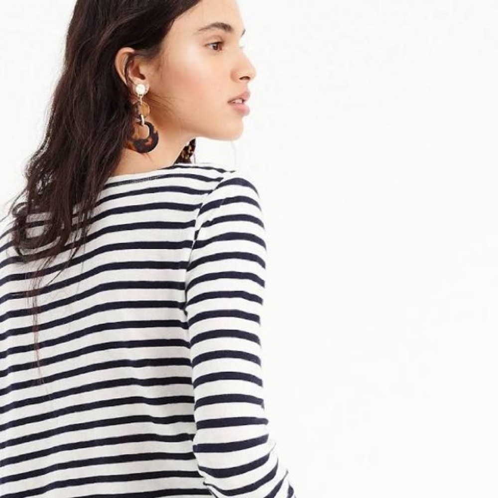 J CREW Women’s Striped Boatneck T-shirt like new